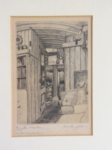 Appraisal: Morris Henry Hobbs etching Adventury interior of sailing ship pencil