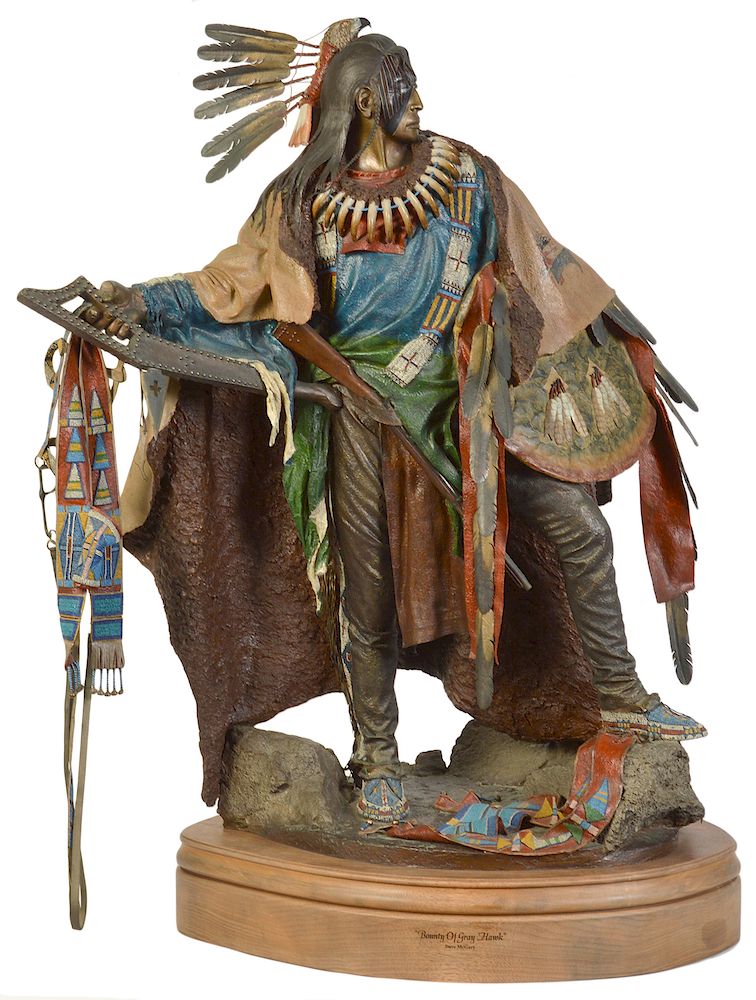 Appraisal: Dave McGary 'Bounty of Gray Hawk' Lg Figurine Dave McGary