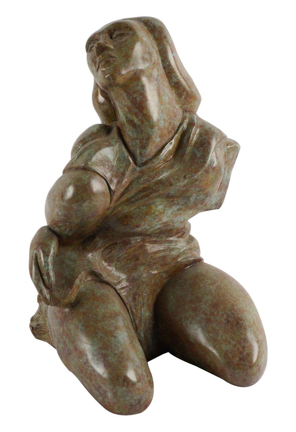 Appraisal: BARBARA BERETICH - KNEELING WOMANpatinated bronze signed and numbered Provenance