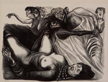 Appraisal: JOS CLEMENTE OROZCO Dead Woman Lithograph x mm x inches