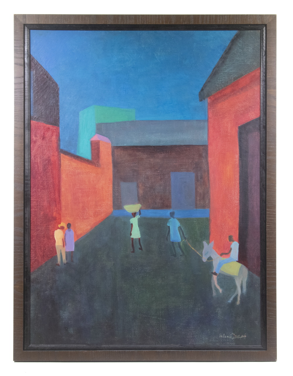 Appraisal: ANTONIO JOSEPH HAITI - Nocturnal Street Scene with Five Figures