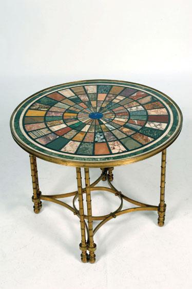 Appraisal: A SPECIMEN MARBLE TOPPED OCCASIONAL TABLE the circular top with