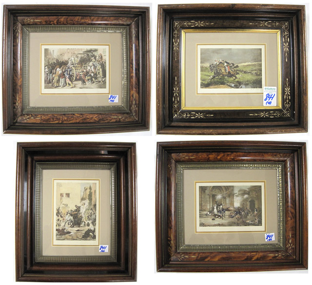 Appraisal: FOUR COLORED ENGRAVINGS each approximately by signed by the artists