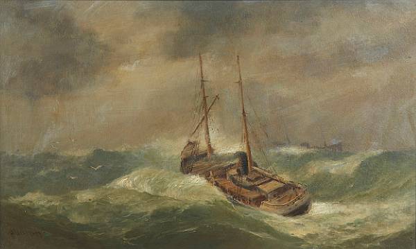 Appraisal: Henry Macartney American - Boats in Rough Seas signed 'H