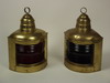 Appraisal: MARINE LANTERNS - Pair of large brass Perko red and