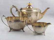 Appraisal: A three piece silver tea set hallmarked for silver the