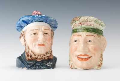 Appraisal: Two Majolica Men's Heads One a Humidor one a Tobacco