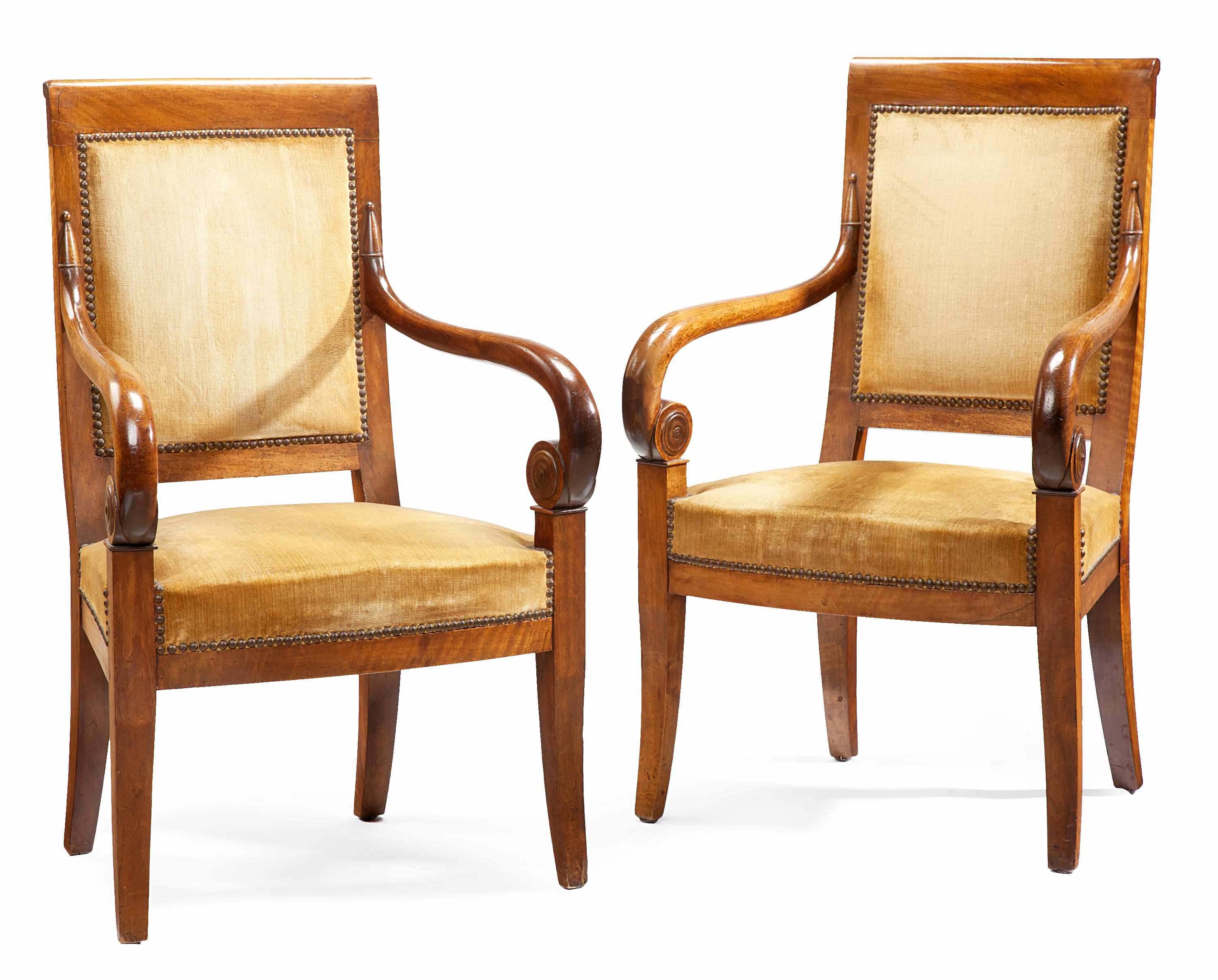 Appraisal: A pair of Louis Philippe mahogany fauteuils second quarter th