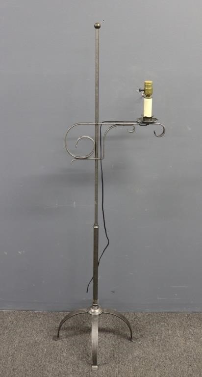 Appraisal: Wrought iron standing floor lamp h