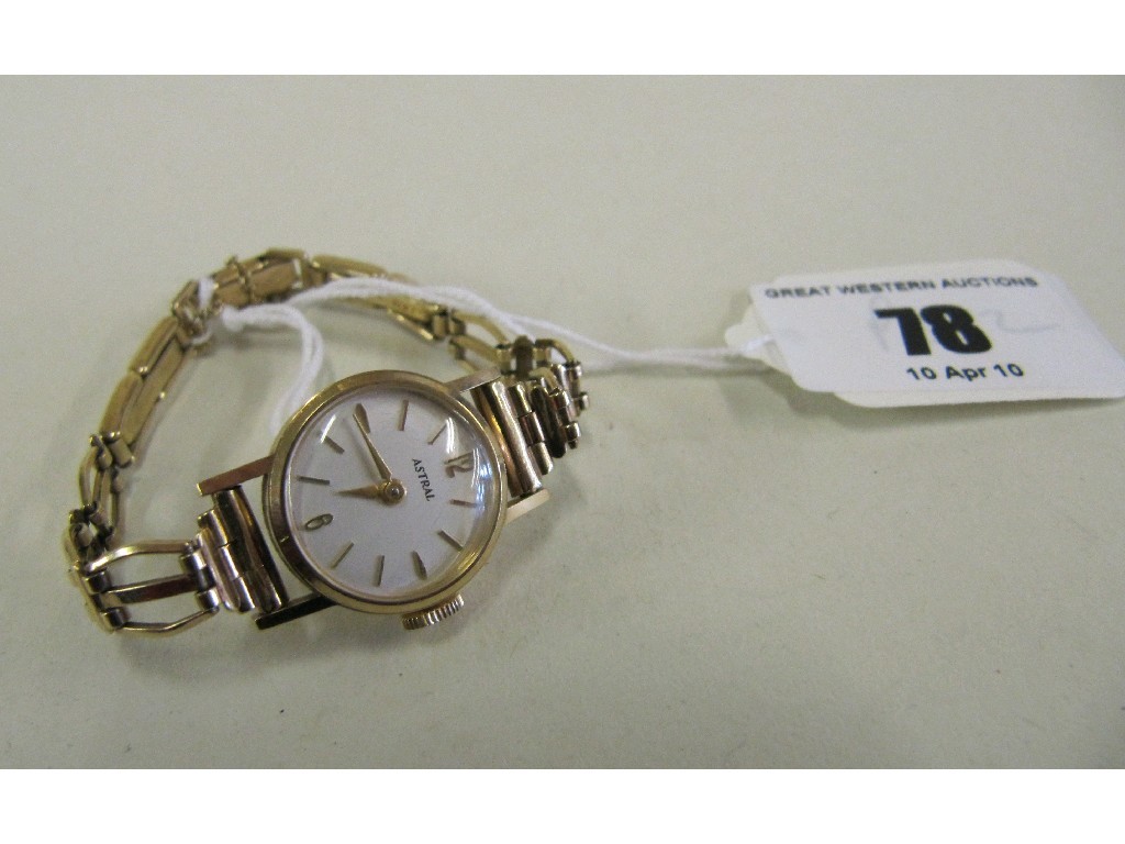 Appraisal: Ladies ct gold bracelet watch by Astral