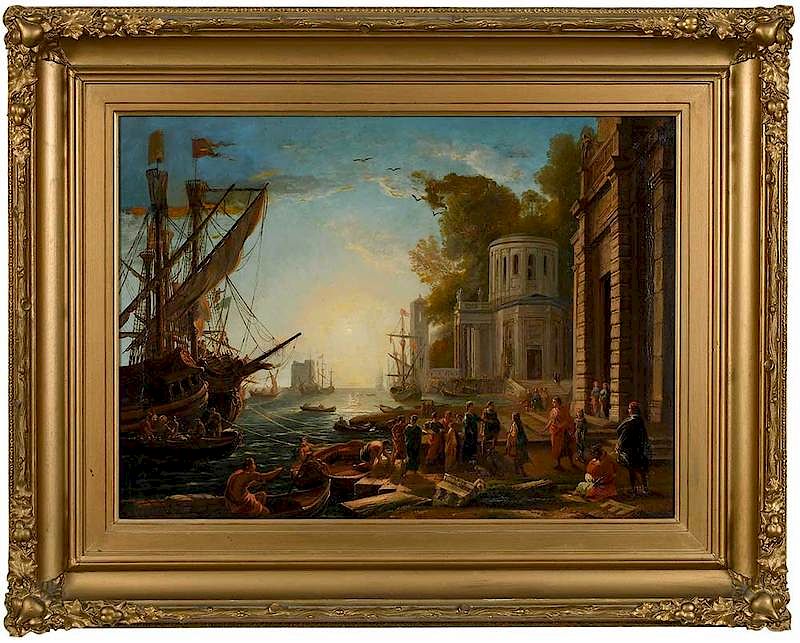 Appraisal: After Claude Le Gellee Lorrain French Cleopatra Disembarking at Tarsus