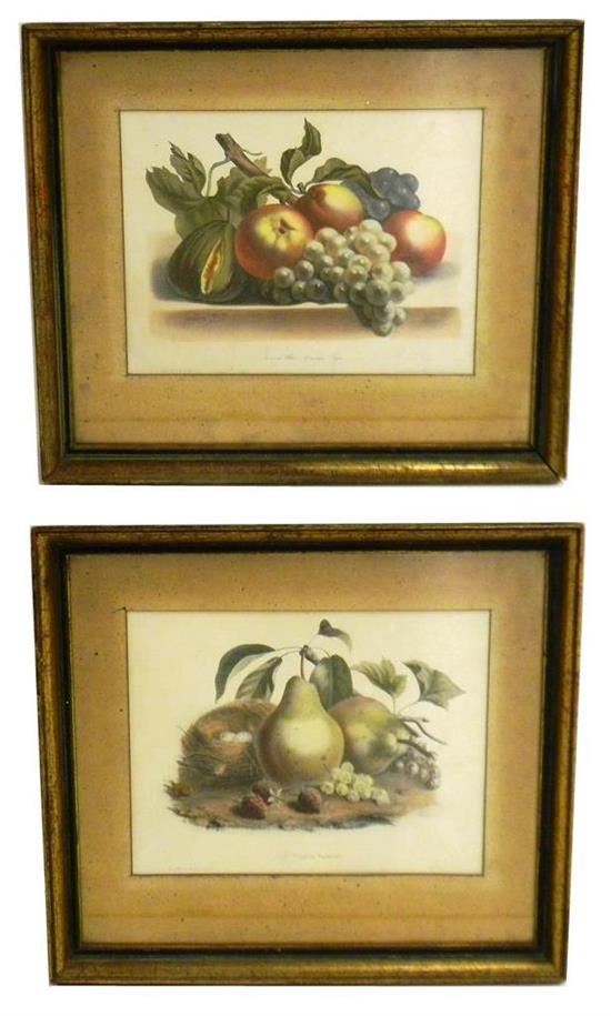 Appraisal: Two early th C French lithographs depicting still lives of