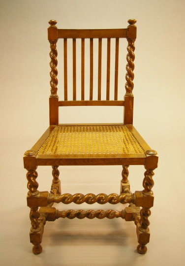 Appraisal: Country English Fruitwood Sidechair early th century the slatted back