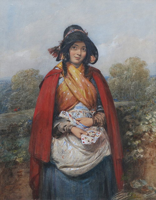 Appraisal: OCTAVUS OAKLEY - The fortune teller signed with monogram watercolour