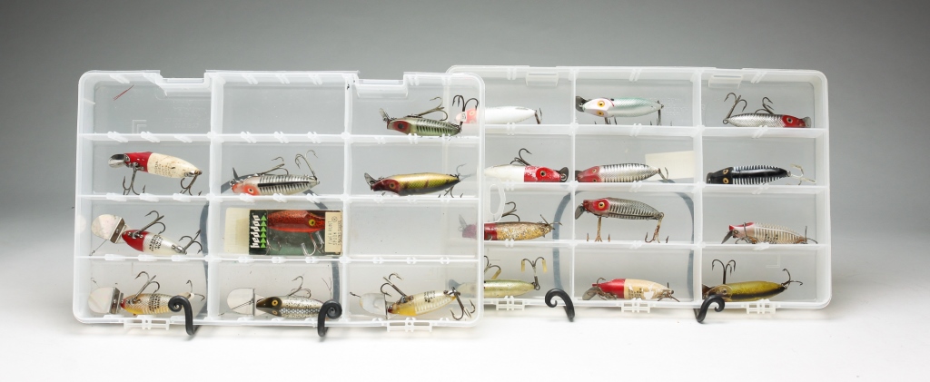 Appraisal: TWENTY HEDDON RIVER RUNT FISHING LURES American th century Including