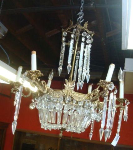 Appraisal: Gilt Metal and Crystal Chandelier As is Dimensions x Estimate