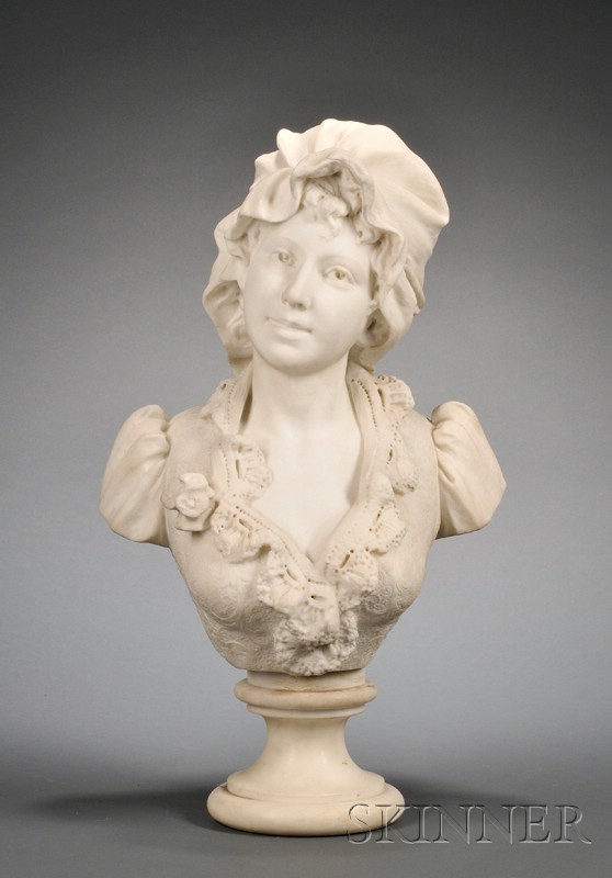 Appraisal: Carrara Marble Bust of a Maiden Italy late th century