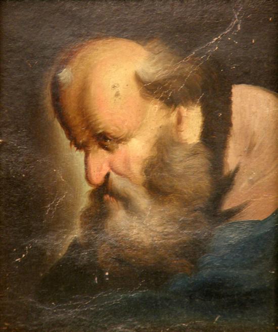 Appraisal: th century Continental school portrait of a bearded man oil