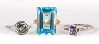 Appraisal: K Blue Topaz Emerald cut ring sz K white gold