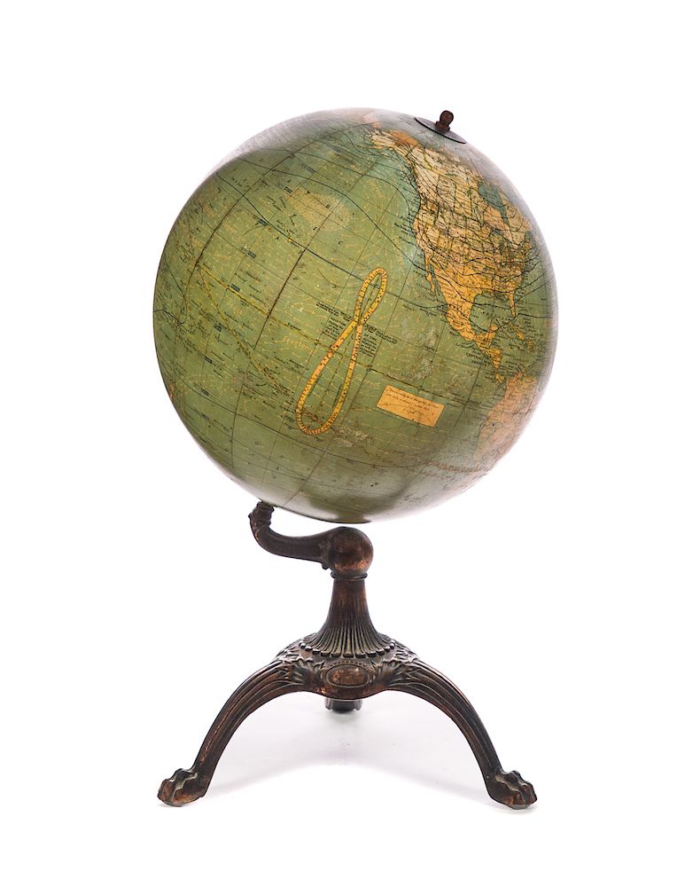 Appraisal: Terrestrial Globe with Claw Footed Cast Iron Base Measures tall