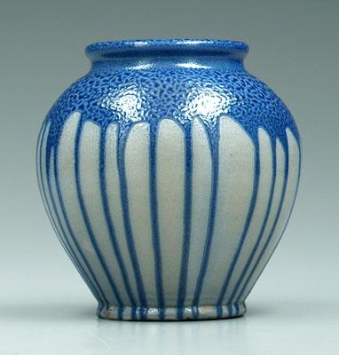 Appraisal: Auman Masten salt glaze vase controlled drip cobalt glaze unsigned