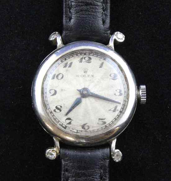 Appraisal: A 's lady's diamond set platinum Rolex wrist watch with