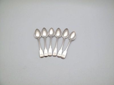 Appraisal: David Gray a set of six silver Fiddle pattern teaspoons