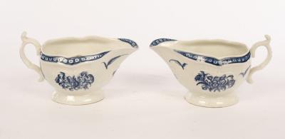 Appraisal: A pair of First Period Worcester blue and white moulded