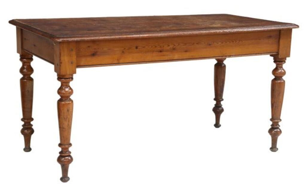 Appraisal: English late Victorian pine kitchen table late th early th