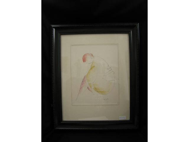 Appraisal: William Samuel Schwartz Charcoal Pastel drawing of seated figure on