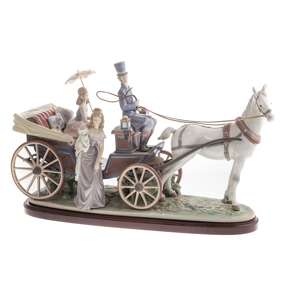 Appraisal: Lladro porcelain group The Landau Carriage impressed on a wood