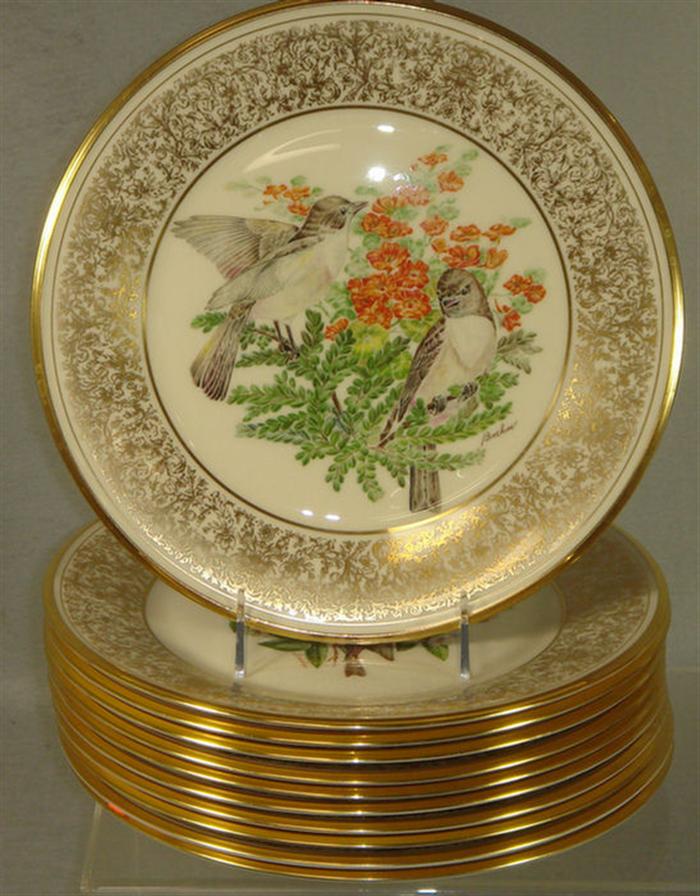 Appraisal: Lenox porcelain Boehm bird plates d Estimate -