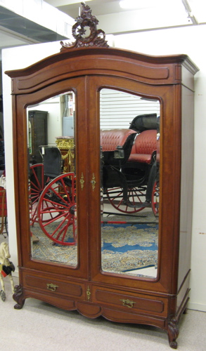 Appraisal: LOUIS XV STYLE MAHOGANY ARMOIRE French c having a molded