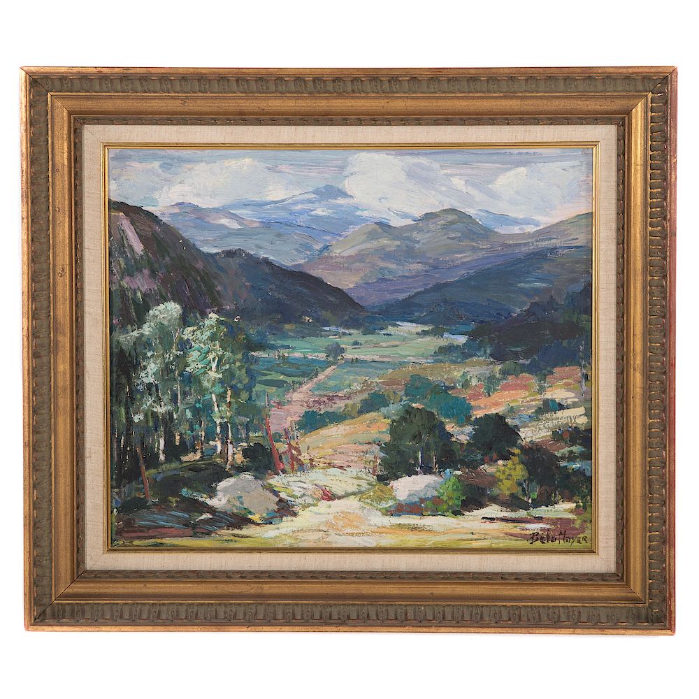 Appraisal: Peter Bela Mayer New Hampshire Hills oil Hungarian American -