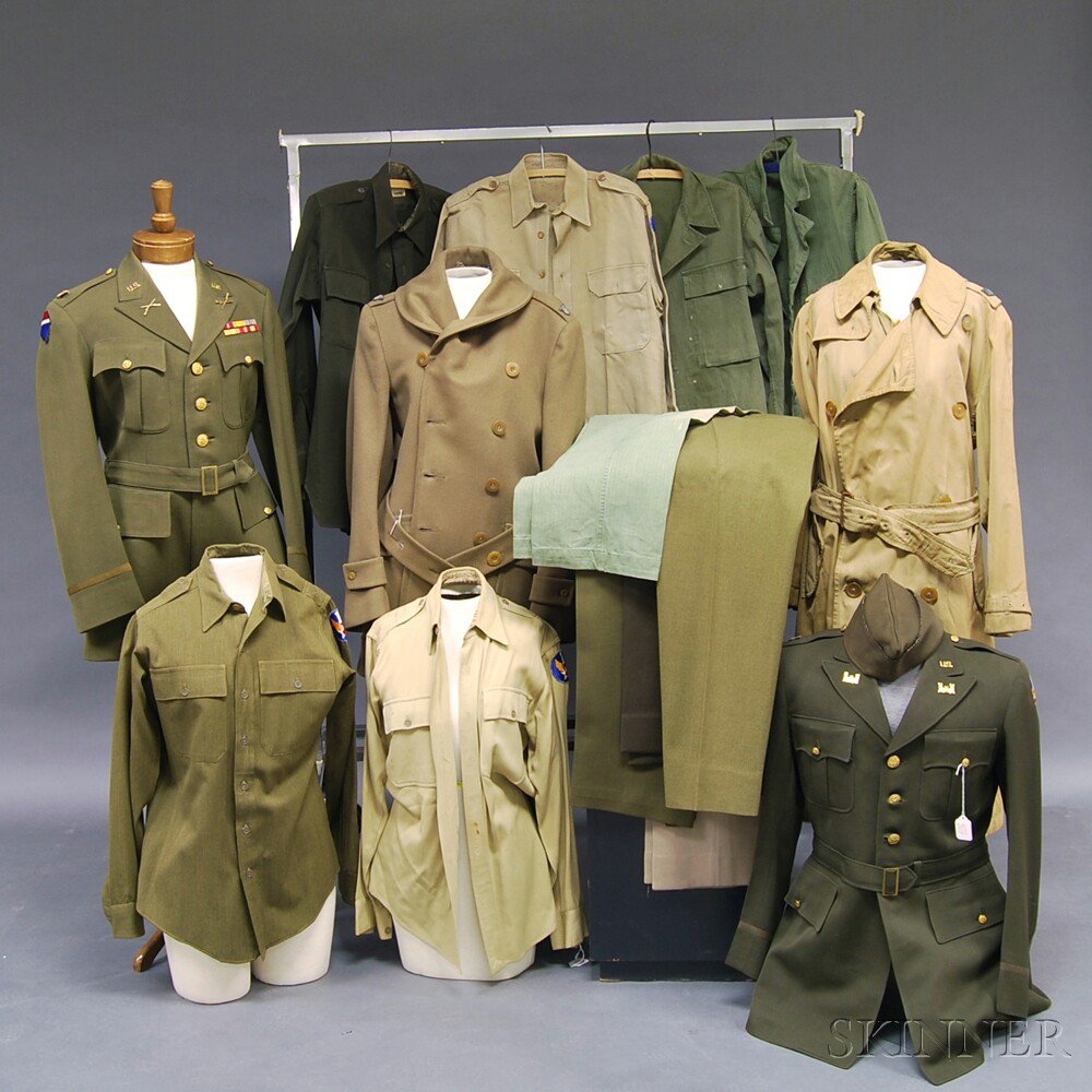 Appraisal: Group of Mostly WWII Engineer's Uniforms including two Army tunic