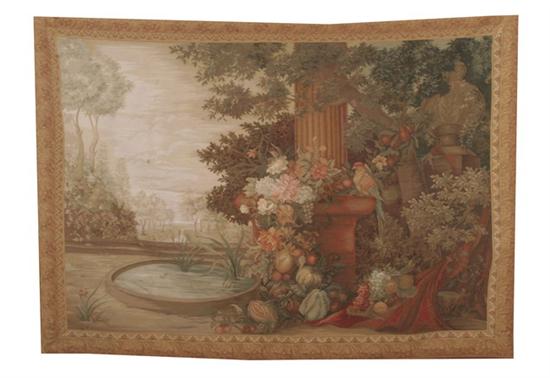 Appraisal: CONTINENTAL HAND-WOVEN WOOL TAPESTRY Early th century Depicting an urn