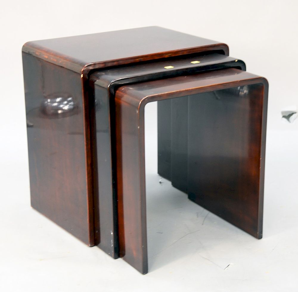 Appraisal: Rae Kasian set of three lacquered nesting tables tallest in