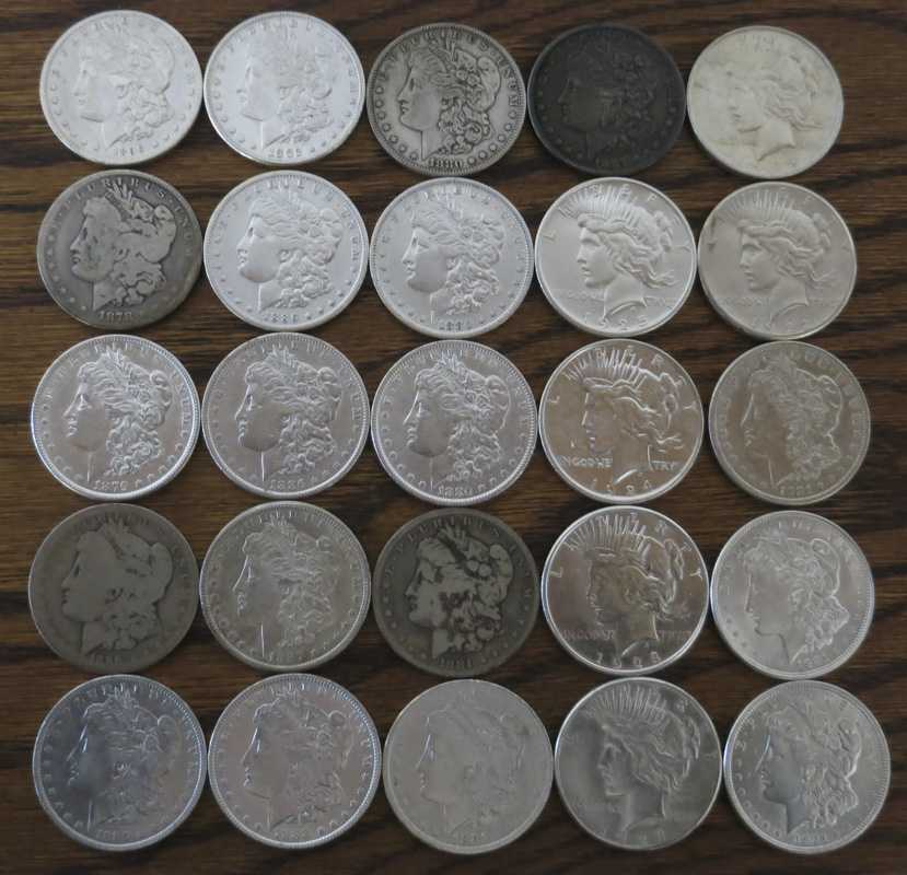 Appraisal: U S SILVER DOLLAR GROUP The lot includes Morgan type