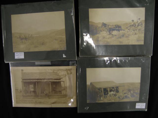 Appraisal: Western Photographs of Cabins Wagon great images each approx x