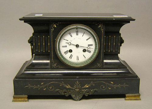 Appraisal: B K Son Victorian marble mantle clock h w