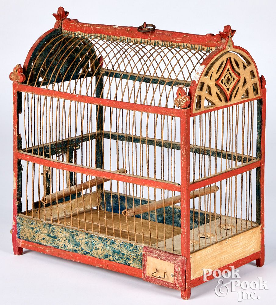 Appraisal: Victorian painted birdcage h w Victorian painted birdcage h w