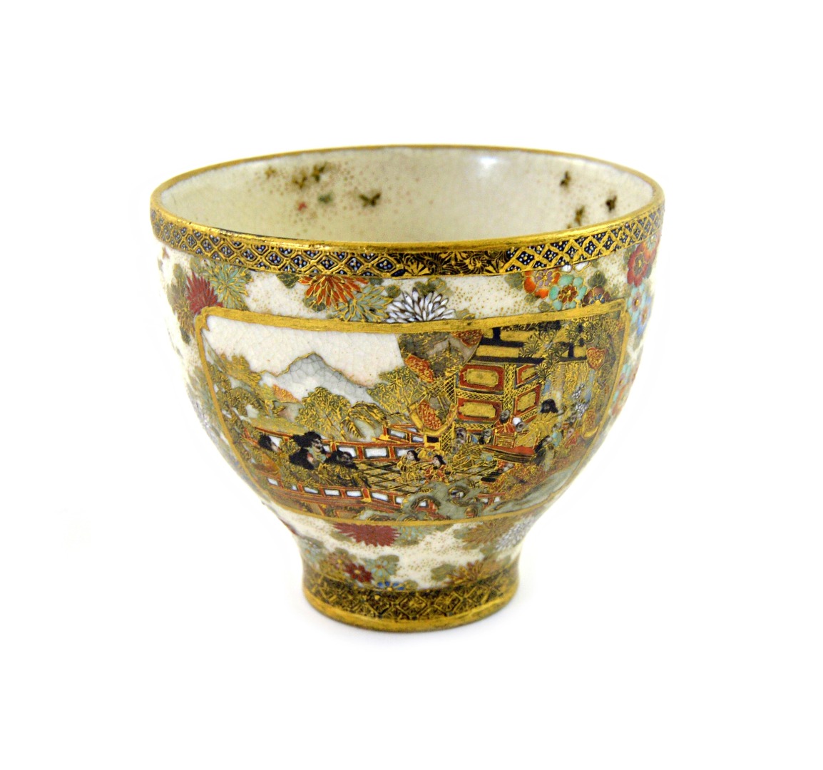 Appraisal: A Japanese Satsuma small footed bowl Meiji the exterior finely