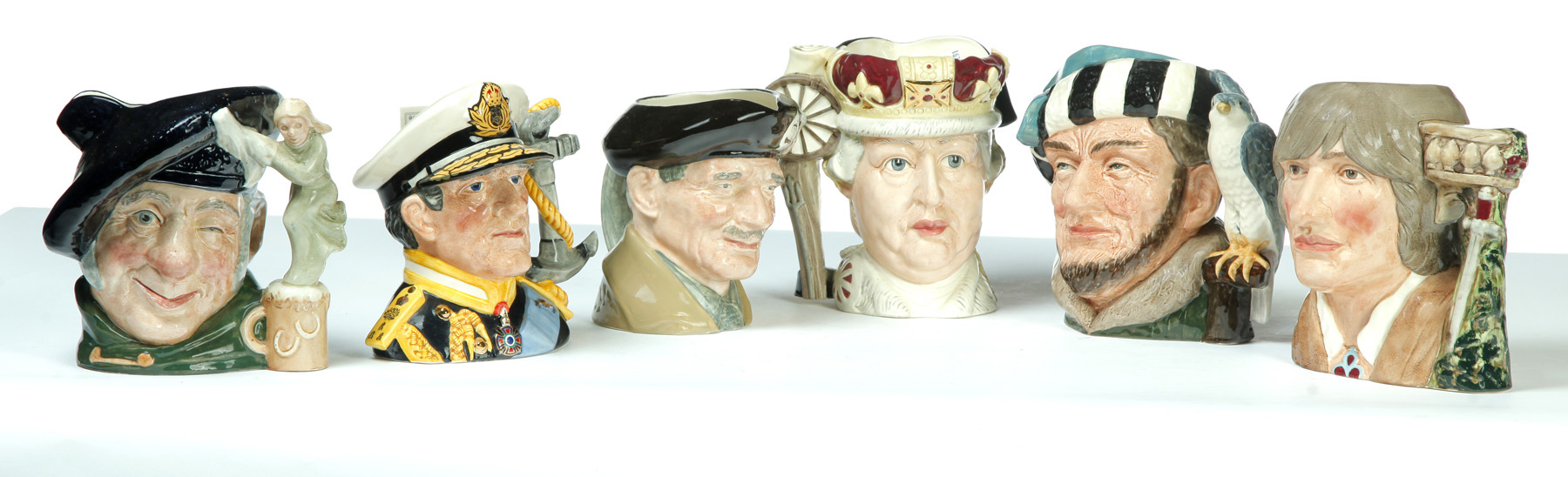 Appraisal: SIX ROYAL DOULTON CHARACTER JUGS England th quarter- th century