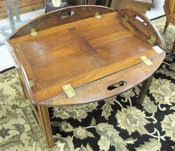 Appraisal: CHIPPENDALE STYLE MAHOGANY BUTLER TRAY COFFEE TABLE American th century