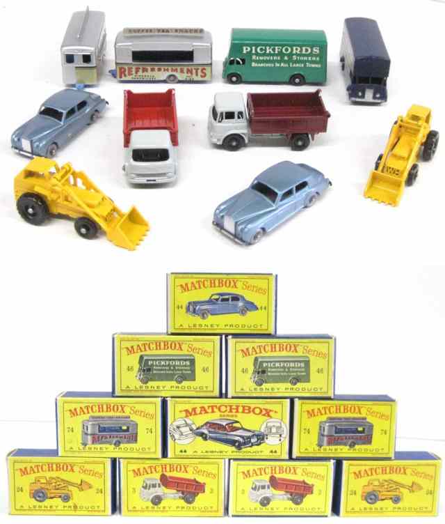 Appraisal: TEN MATCHBOX TOY VEHICLES including two each of numbers Bedford