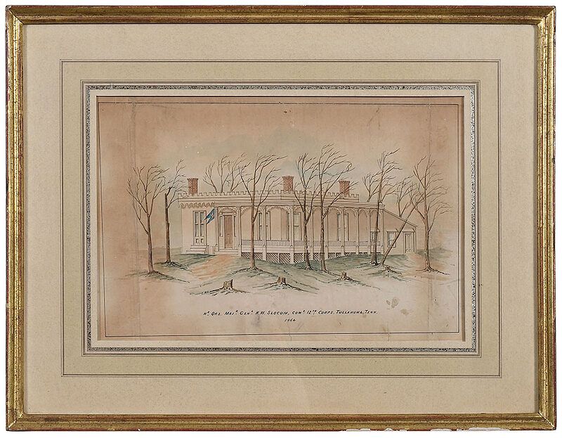 Appraisal: Tennessee Civil War Sketch The Headquarters of Major General Henry