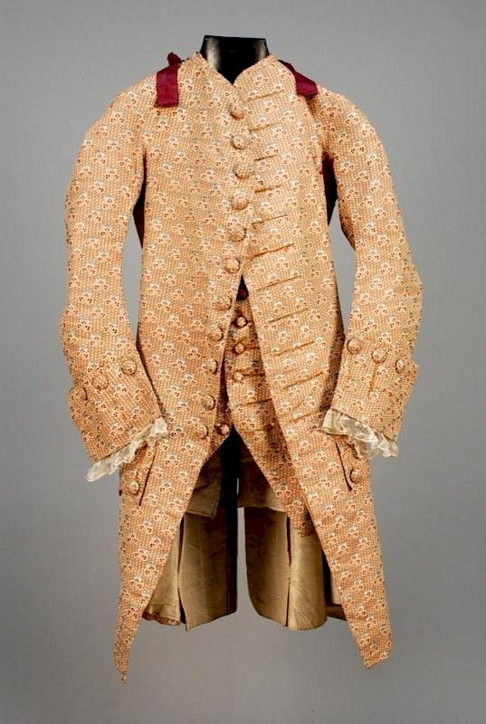 Appraisal: GENTS SILK BROCADE FROCK COAT and WAISTCOAT MID th C