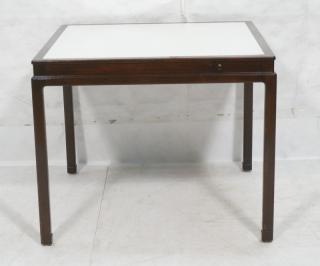 Appraisal: Modernist White Formica Gaming Table Dark Wood F Modernist White