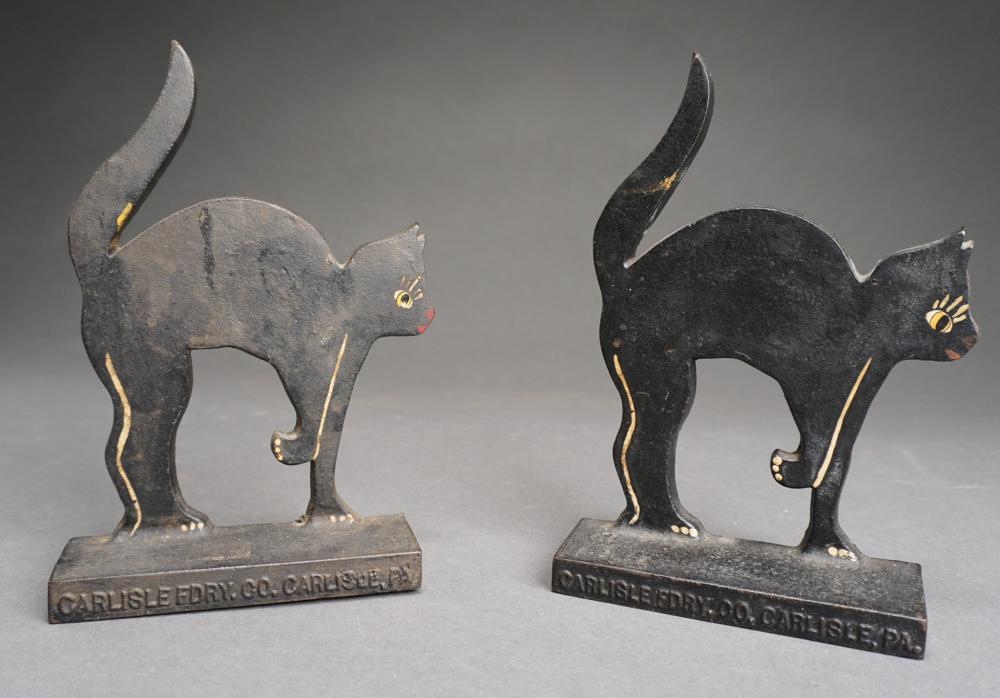 Appraisal: Pair Carlisle Foundry Iron Cat-Form Bookends in cm