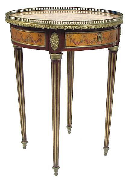 Appraisal: A Louis XVI gilt bronze and marble top center table